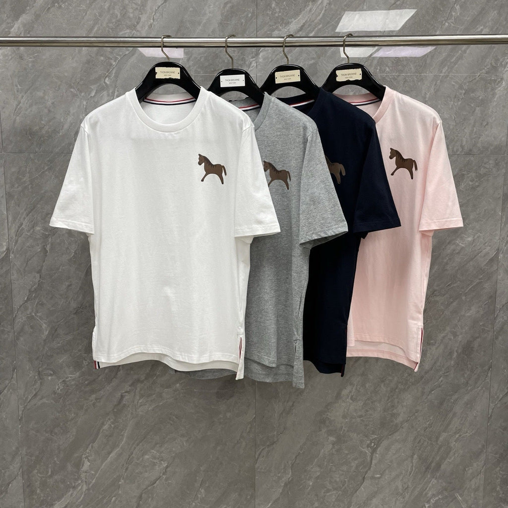 Four-Bar Crew Neck Short Sleeve T-Shirt | Thom Browne