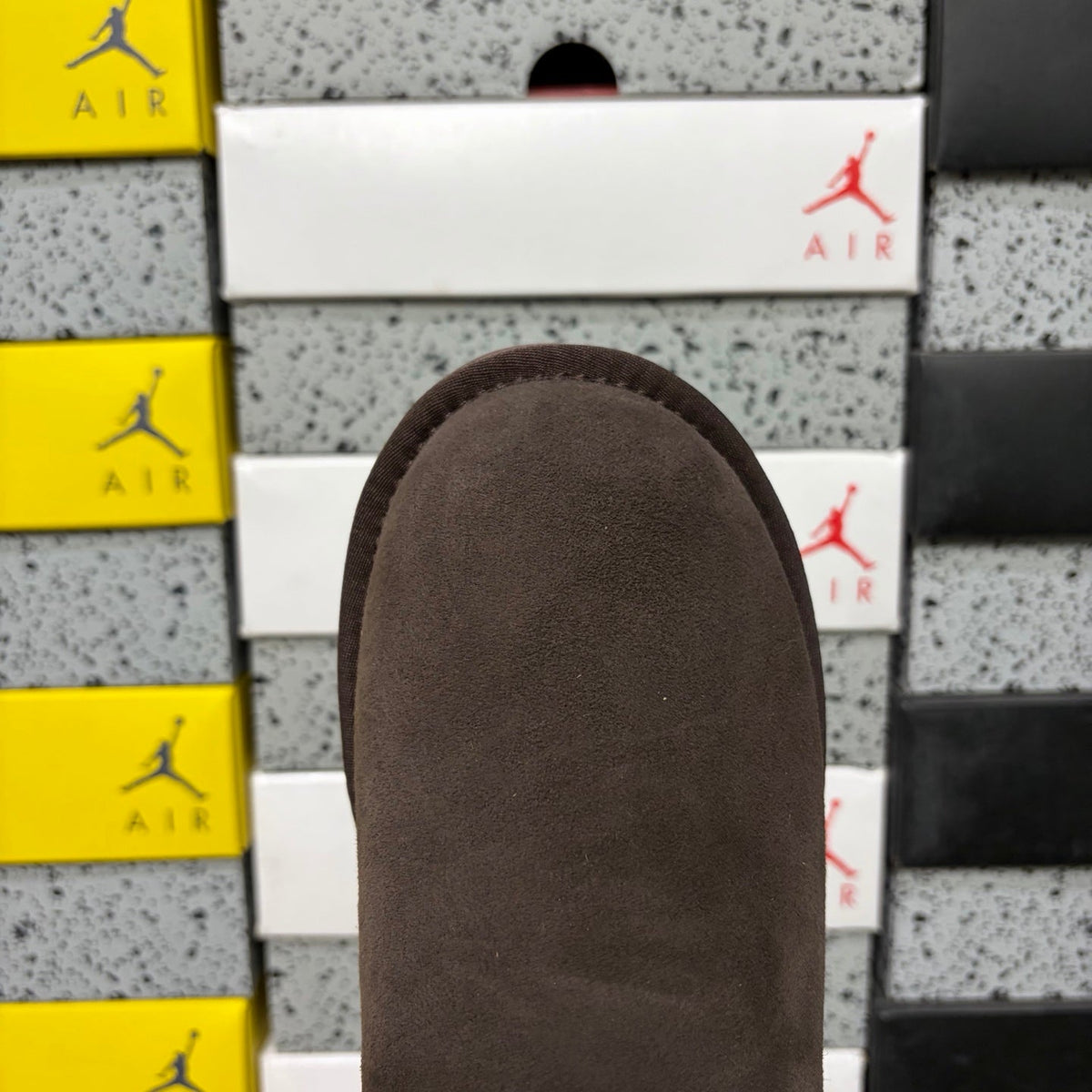 UGG Mini Bailey Bow Ankle Boot – Suede Boot with Tonal Dark Shearling Lining, Chocolate Satin Bow & Dark Sugar Sole in Chocolate
