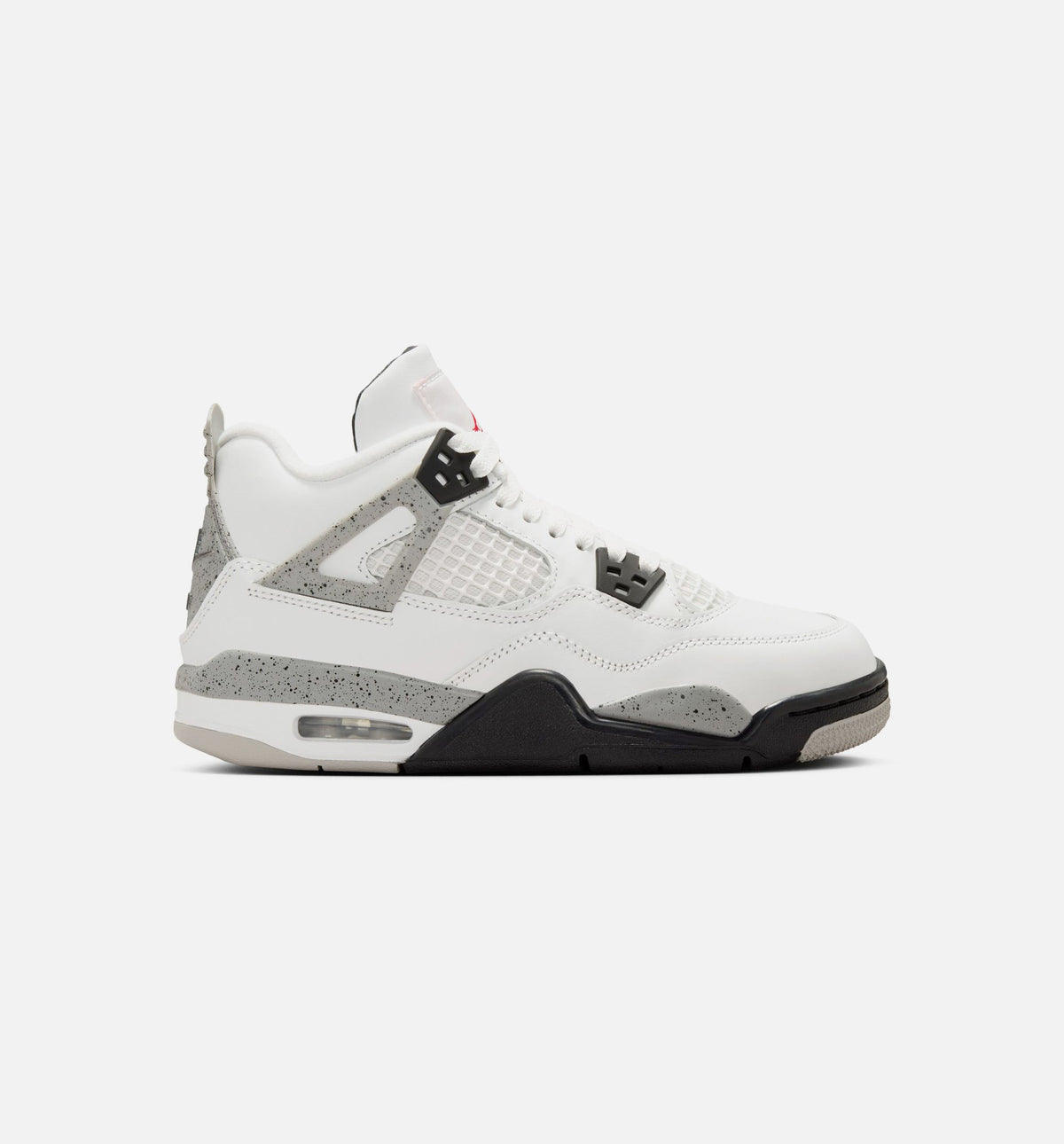 Air Jordan 4 Retro White Cement | Grade School Lifestyle Shoe | White/Fire Red/Light Graphite/Black