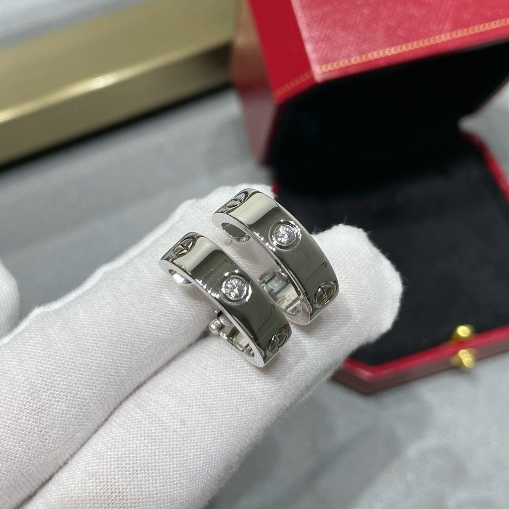 CARTIER LOVE 5.5MM 1 DIAMOND EARRINGS