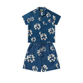 Denim Tears Navy Blue Floral Wreath Print Camp Collar Shirt & Drawstring Shorts