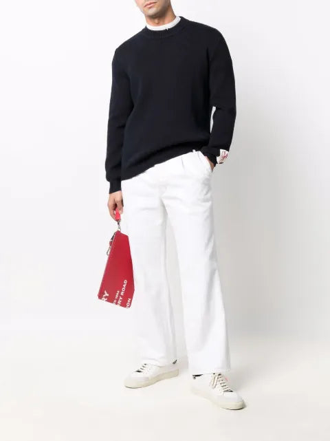 Golden Goose round-neck sweater in dark blue cotton