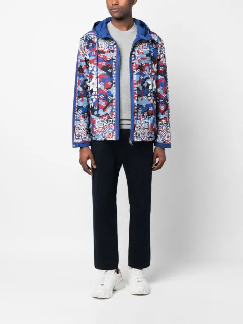 Moncler mix-print hooded jacket