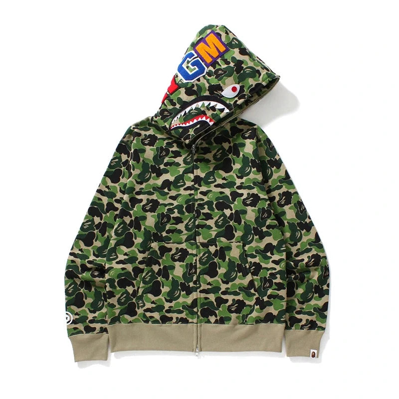BAPE ABC Shark Full Zip Hoodie Green 1I20 115 002 GREEN