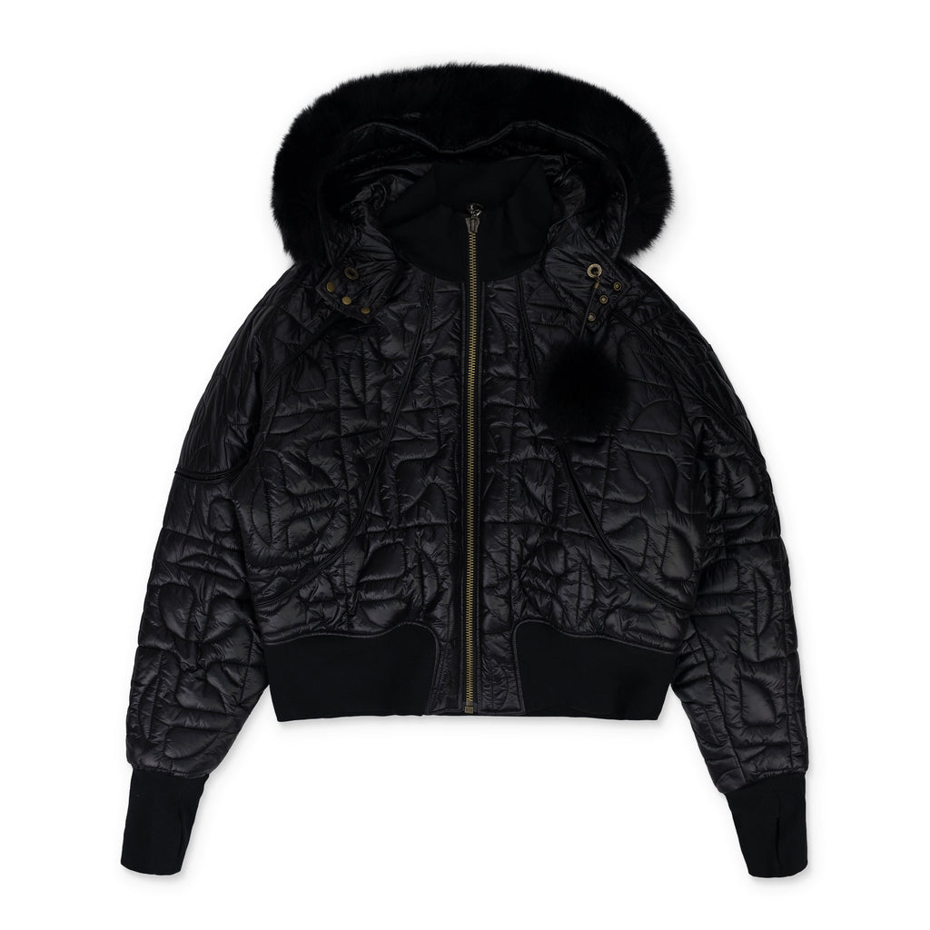 Black DM Quilted Bomber Down Jacket