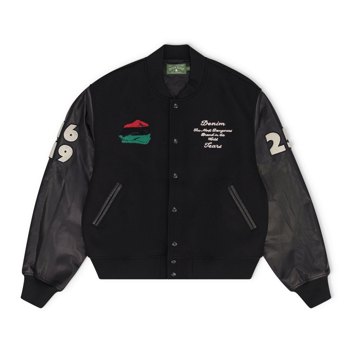 Black Peace Wreath Varsity Jacket