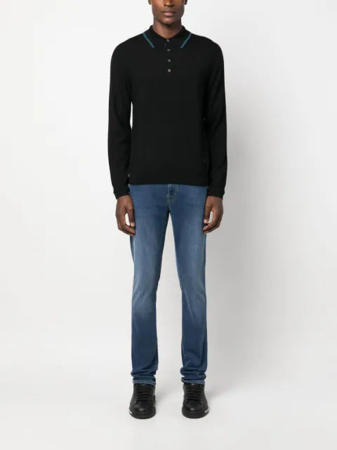 PS Paul Smith logo-embroidered merino polo shirt