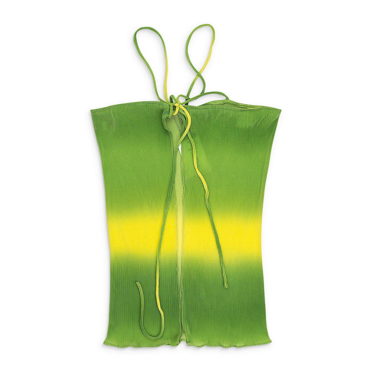 SLEEVELESS TOP WITH CROSSED BACK GREEN/YELLOW BLOUSE