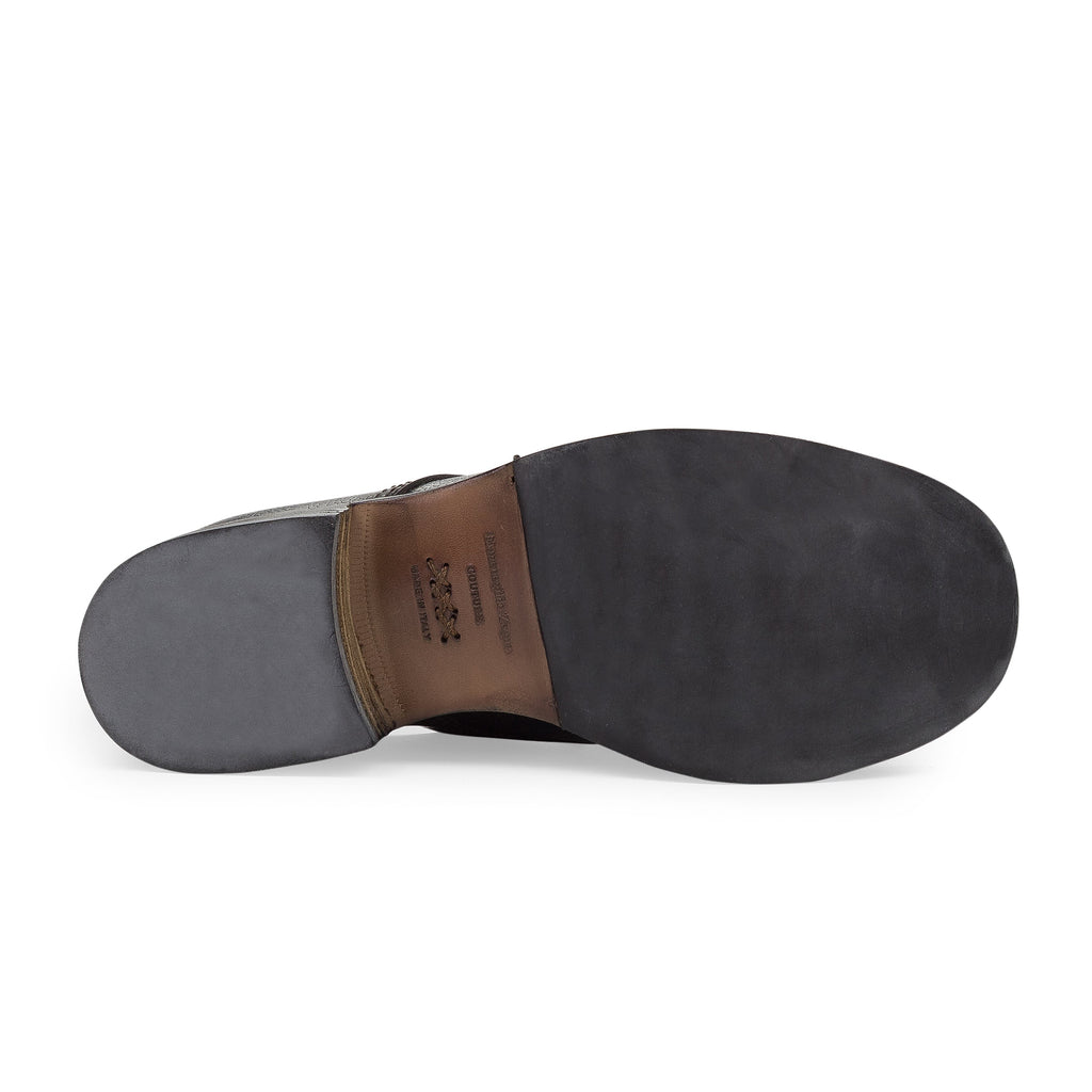 BLACK FLAP OVER LACEUP OXFORDS