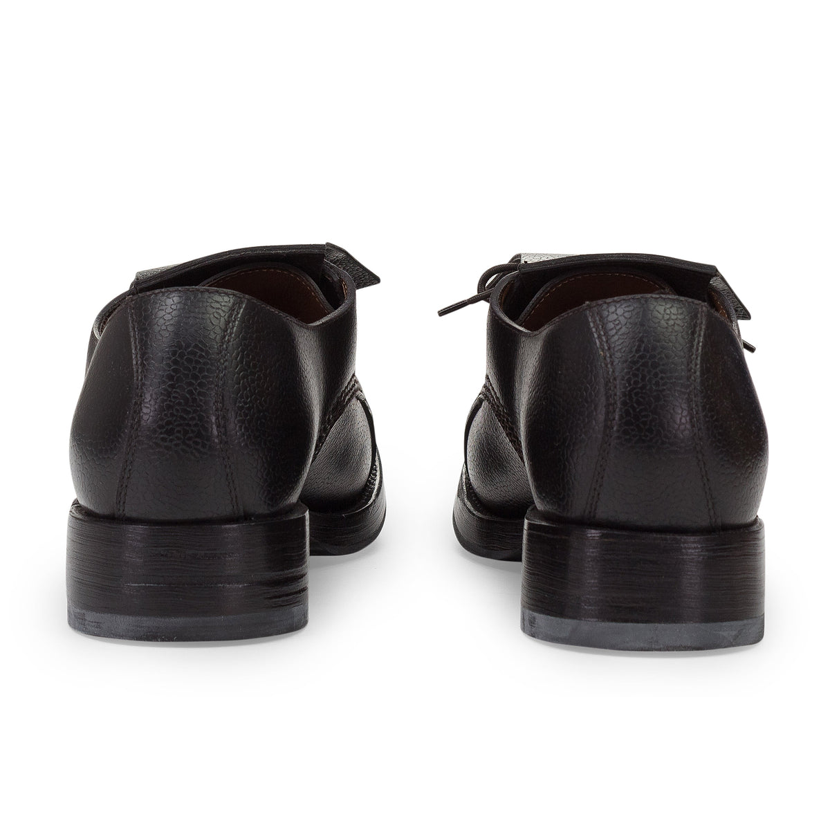 BLACK FLAP OVER LACEUP OXFORDS