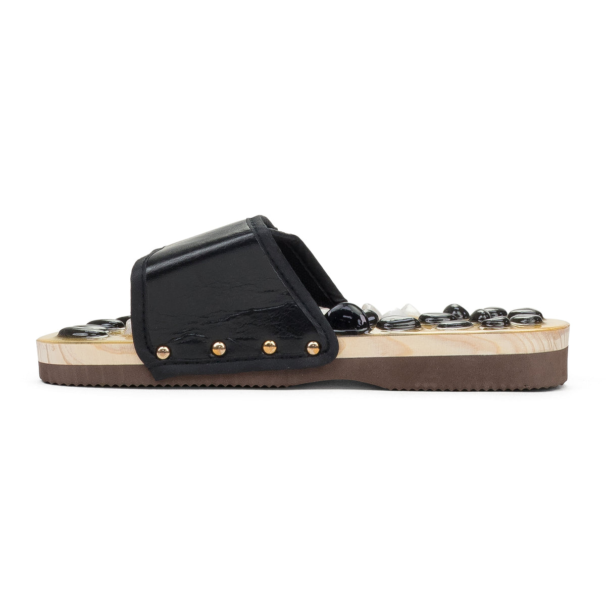 BLACK MASSAGE SANDALS