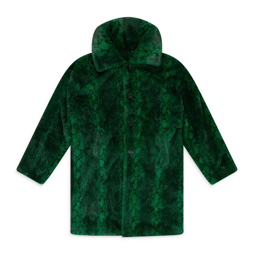 Green Snake Faux Fur Coat