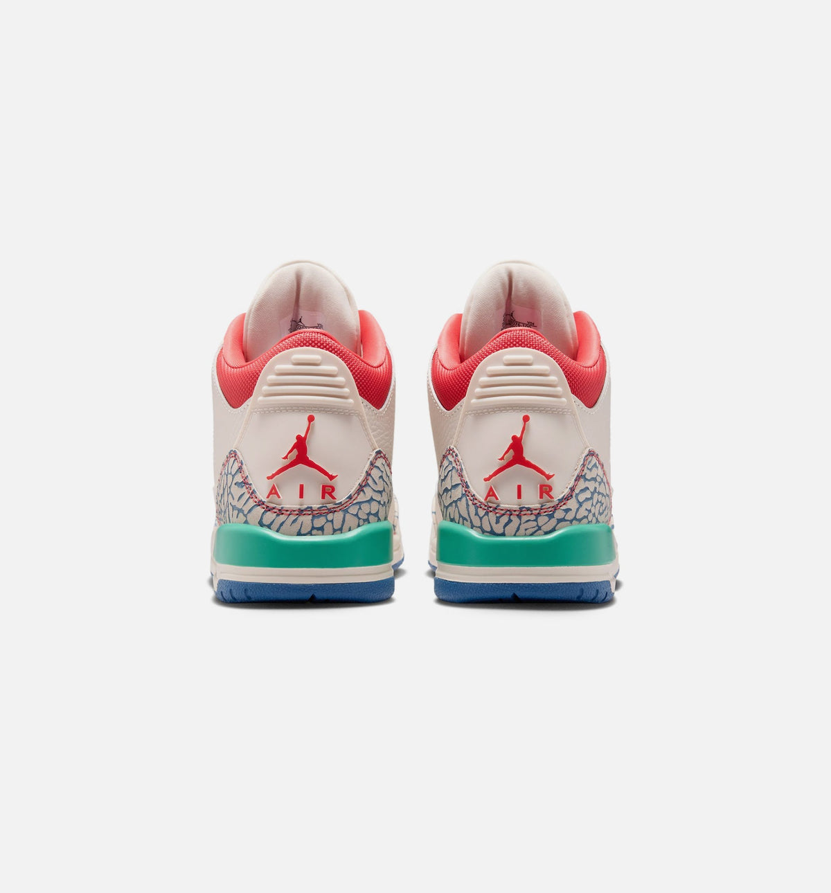 Air Jordan 3 Retro Play Your Way Grade School Lifestyle Shoe – Chalk/Track Red/True Blue/Kinetic Green