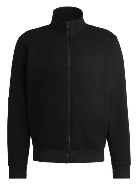 BOSS zip-up sweatshirt in mercerized stretch-cotton piqué