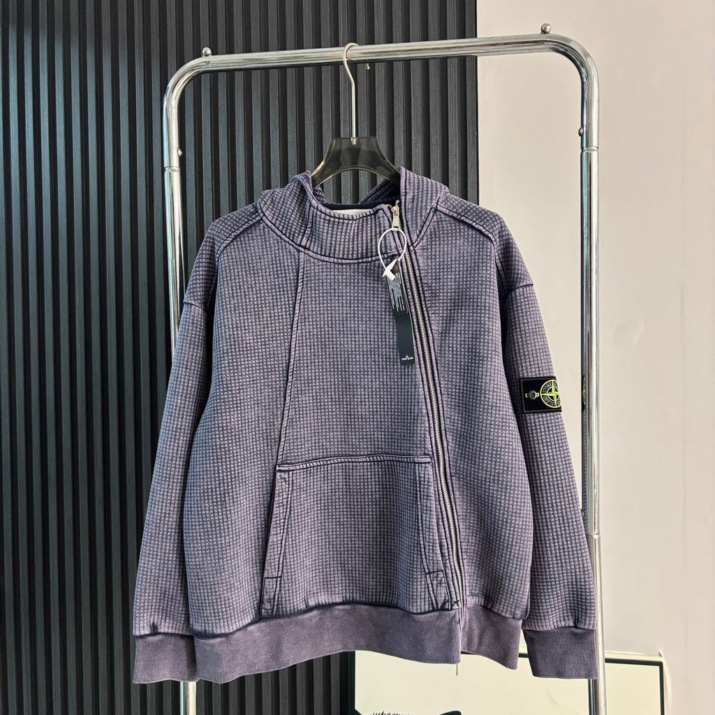 Stone Island Full-Zip Hoodie with Compass Badge