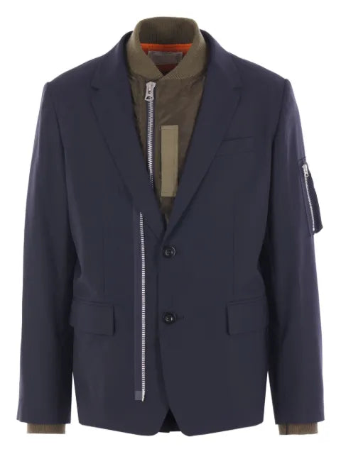 sacai zip-detail button jacket
