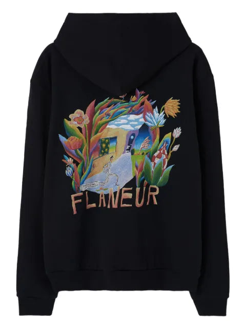 FLÂNEUR embroidered-graphic hoodie