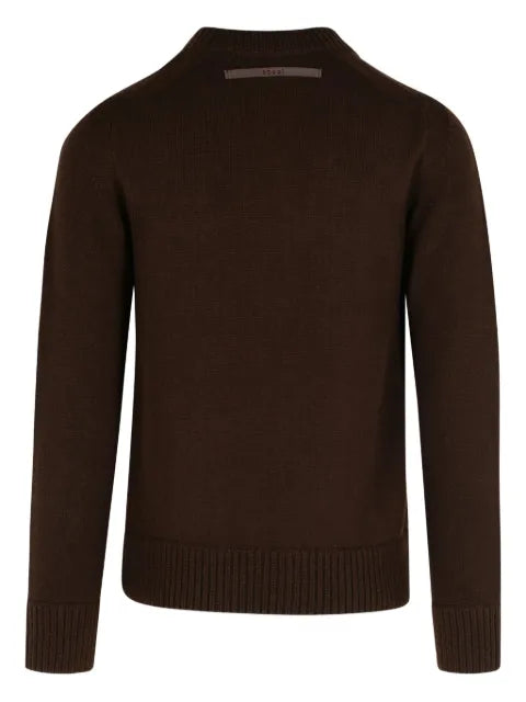 sacai zip-detail wool sweater