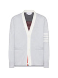 Thom Browne crest intarsia jacquard 4-Bar rugby fit cardigan