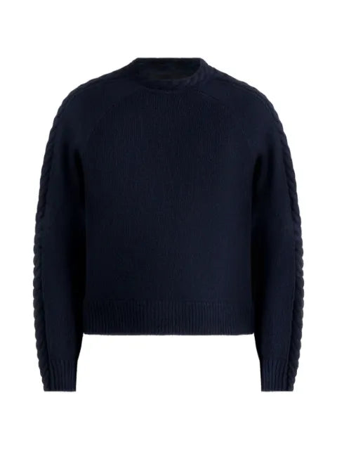 Manière De Voir Raymond - plait detail raglan knit jumper - navy