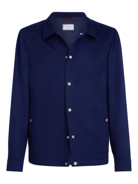Brunello Cucinelli lightweight cashmere flannel outerwear jacket