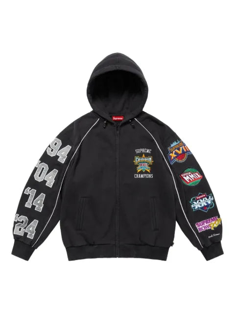 Supreme Playoffs multiple-appliqués zip-up hoodie
