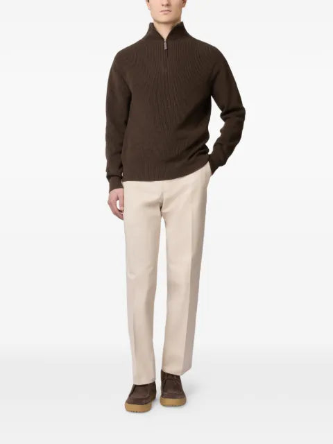 Tod's ribbed-knit quarter-zip sweater