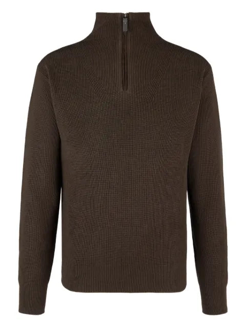 Tod's ribbed-knit quarter-zip sweater