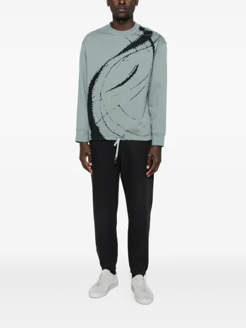 Emporio Armani abstract print drawstring sweatshirt