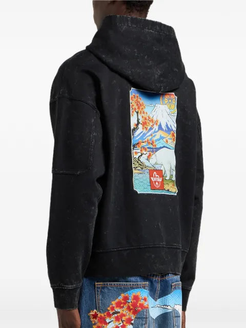 Moose Knuckles x Evisu printed hoodie
