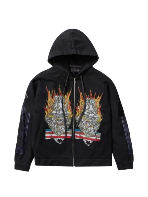 Who Decides War Engulfed Memories zip-up hoodie