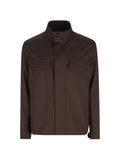 Zegna leather-detail jacket