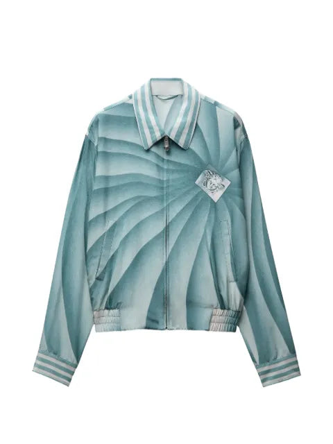 Versace printed silk-poplin blouson