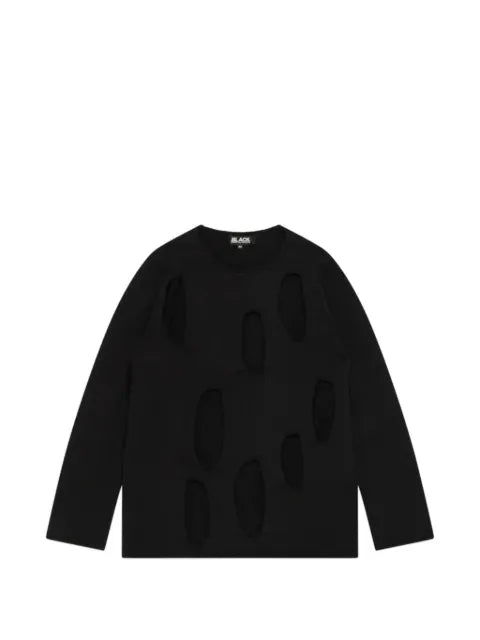 Black Comme Des Garçons cutout crew-neck knitwear