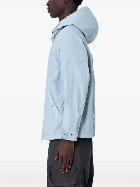 Stone Island 4100073 micro brushed nylon-TC S.I. Marina hooded jacket with anti-drop