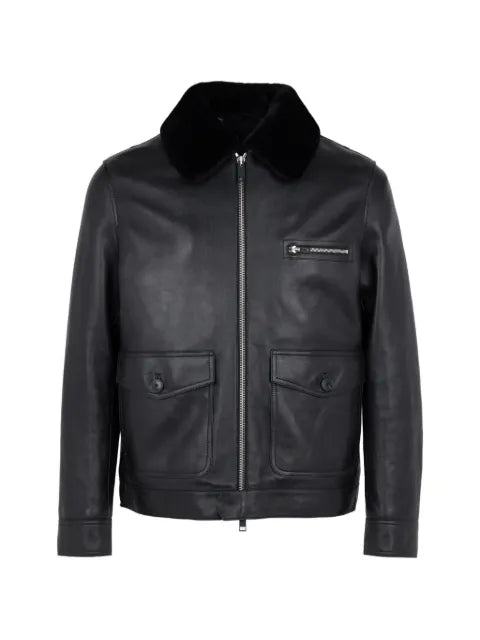 Yves Salomon shearling-collar leather jacket