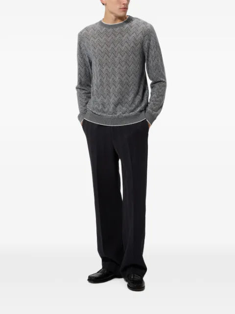 Missoni long-sleeve cashmere zig zag sweater