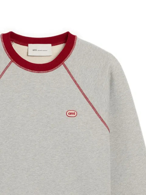 AMI Paris contrast-stitch raglan-sleeve sweatshirt