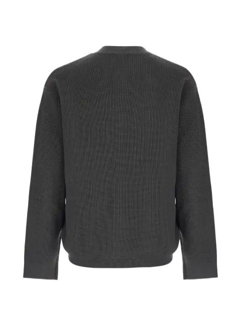 Emporio Armani logo-embroidered ribbed cardigan