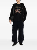 Burberry embroidered zip-up hoodie