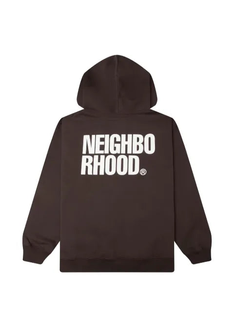 Neighborhood logo-print zip-up hoodie