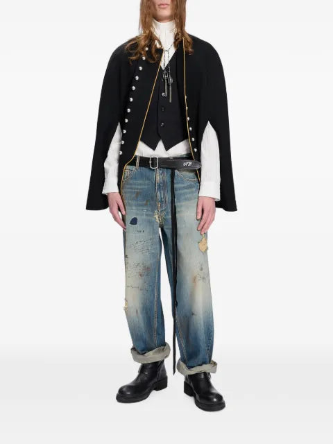 Ann Demeulemeester gabardine wool waistcoat