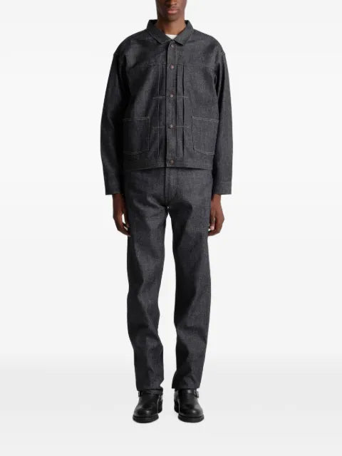 TAIGA TAKAHASHI pleated cinch-back denim jacket
