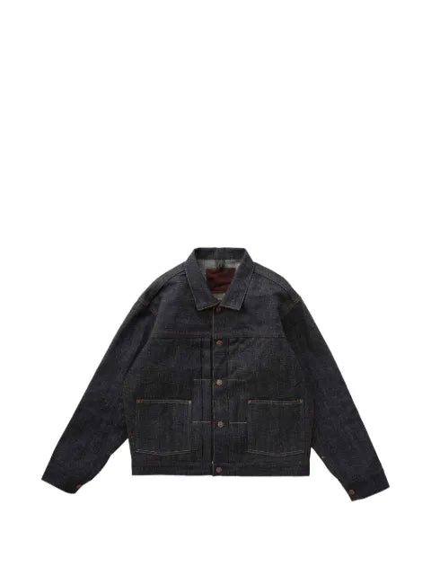 TAIGA TAKAHASHI pleated cinch-back denim jacket