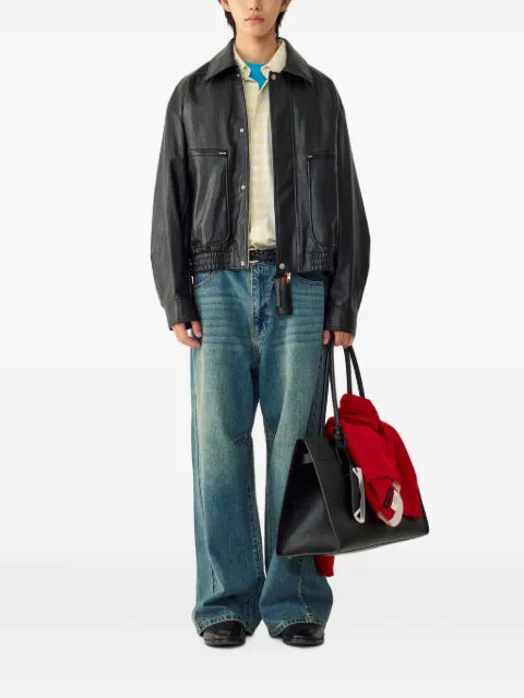 TOMBOY faux-leather pocket jacket