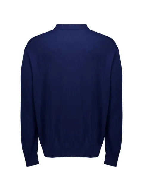 Drôle De Monsieur logo-embroidered V-insert sweater