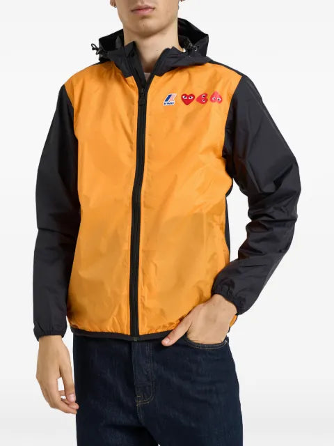 Comme Des Garçons Play x K-Way Claude heart-patch colour-block jacket
