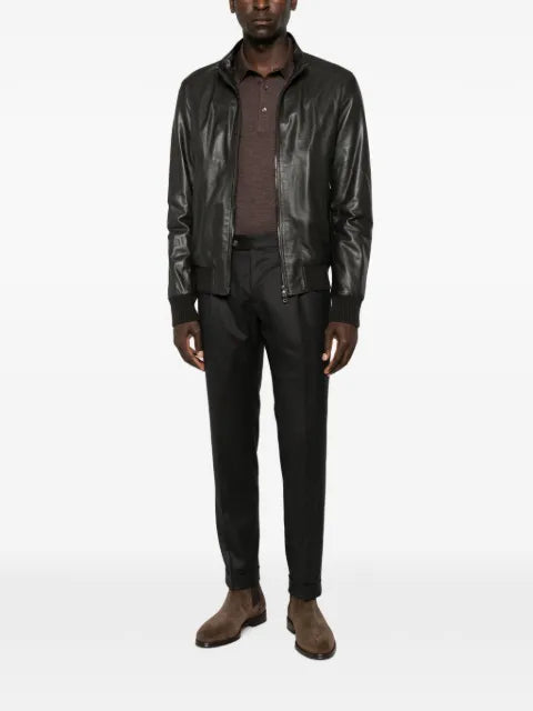 Barba Dakota leather bomber jacket