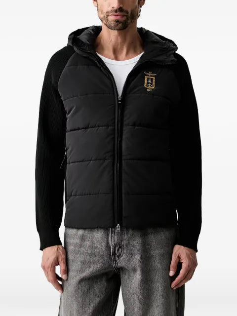 Aeronautica Militare quilted knit-sleeve jacket