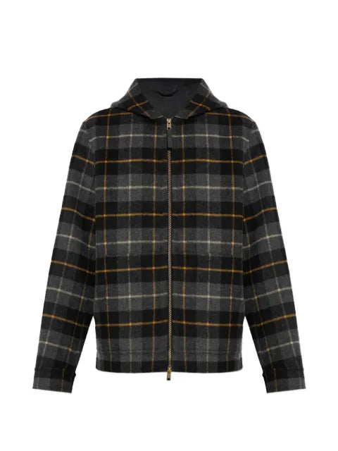 Woolrich check-pattern hooded jacket